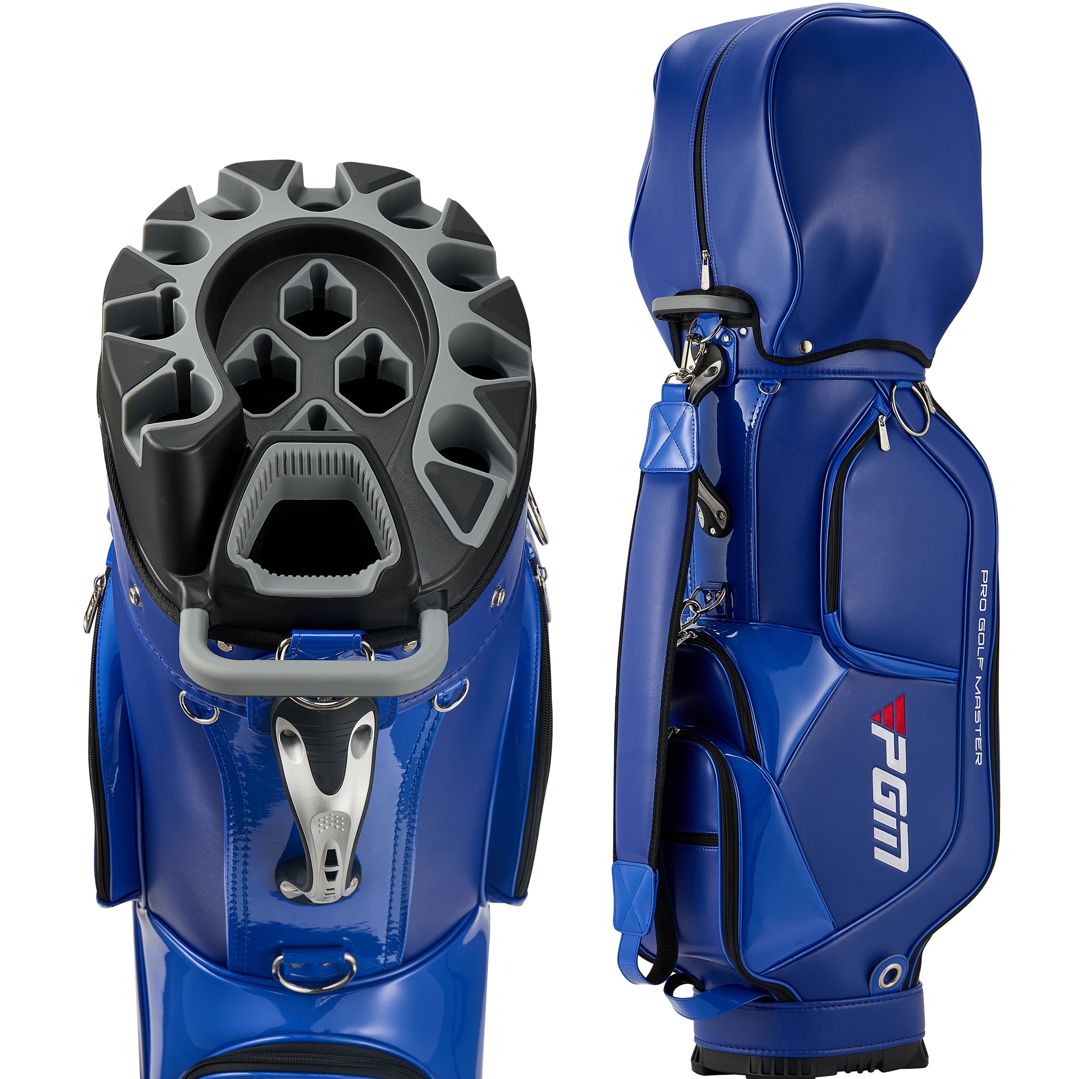 PGM Golf Cart Bag 14 Way Organizer Divider Silent Top Waterproof Bag/Blue leather