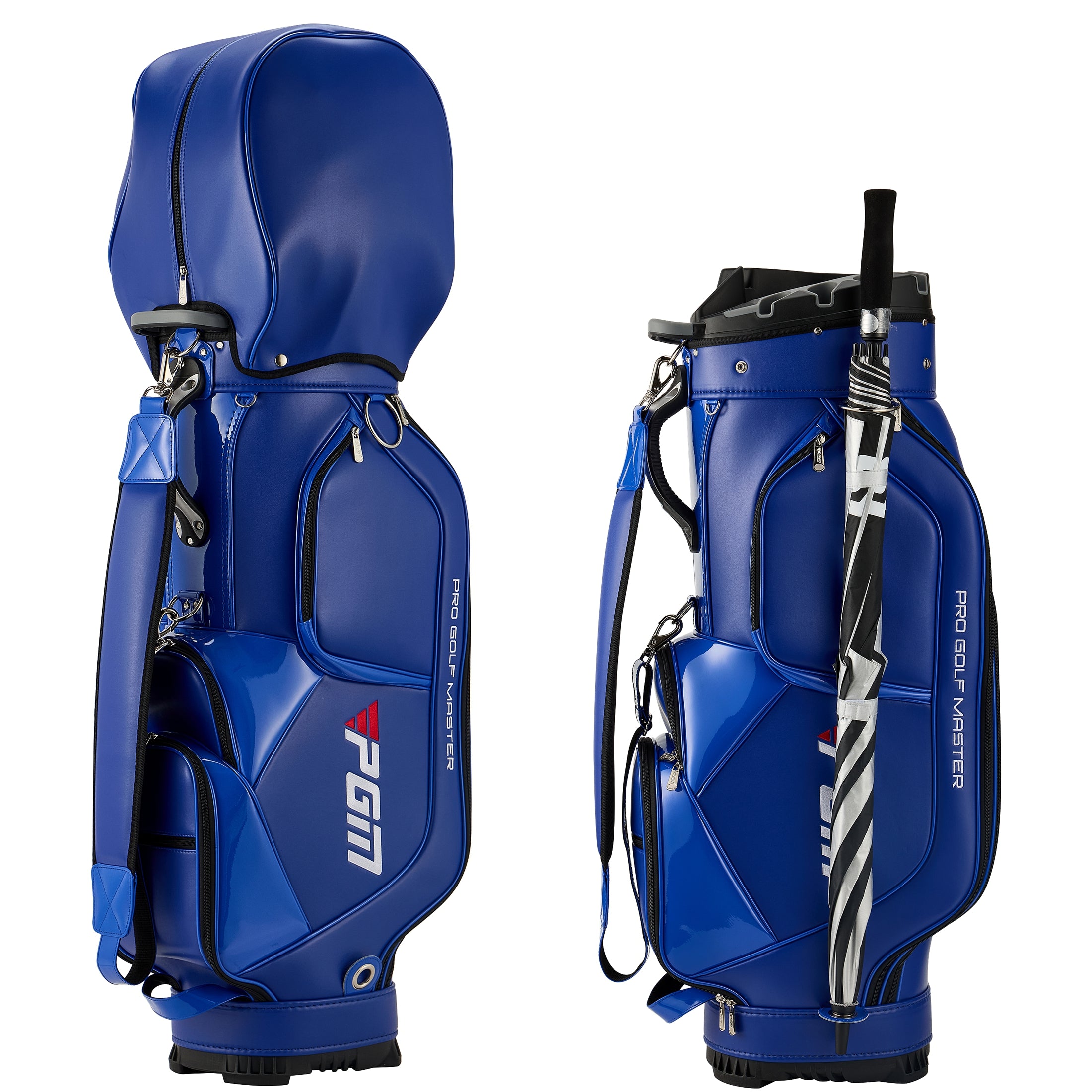 Bolsa para carrito de golf PGM, organizador de 14 compartimentos, tapa silenciosa, impermeable, de cuero negro
