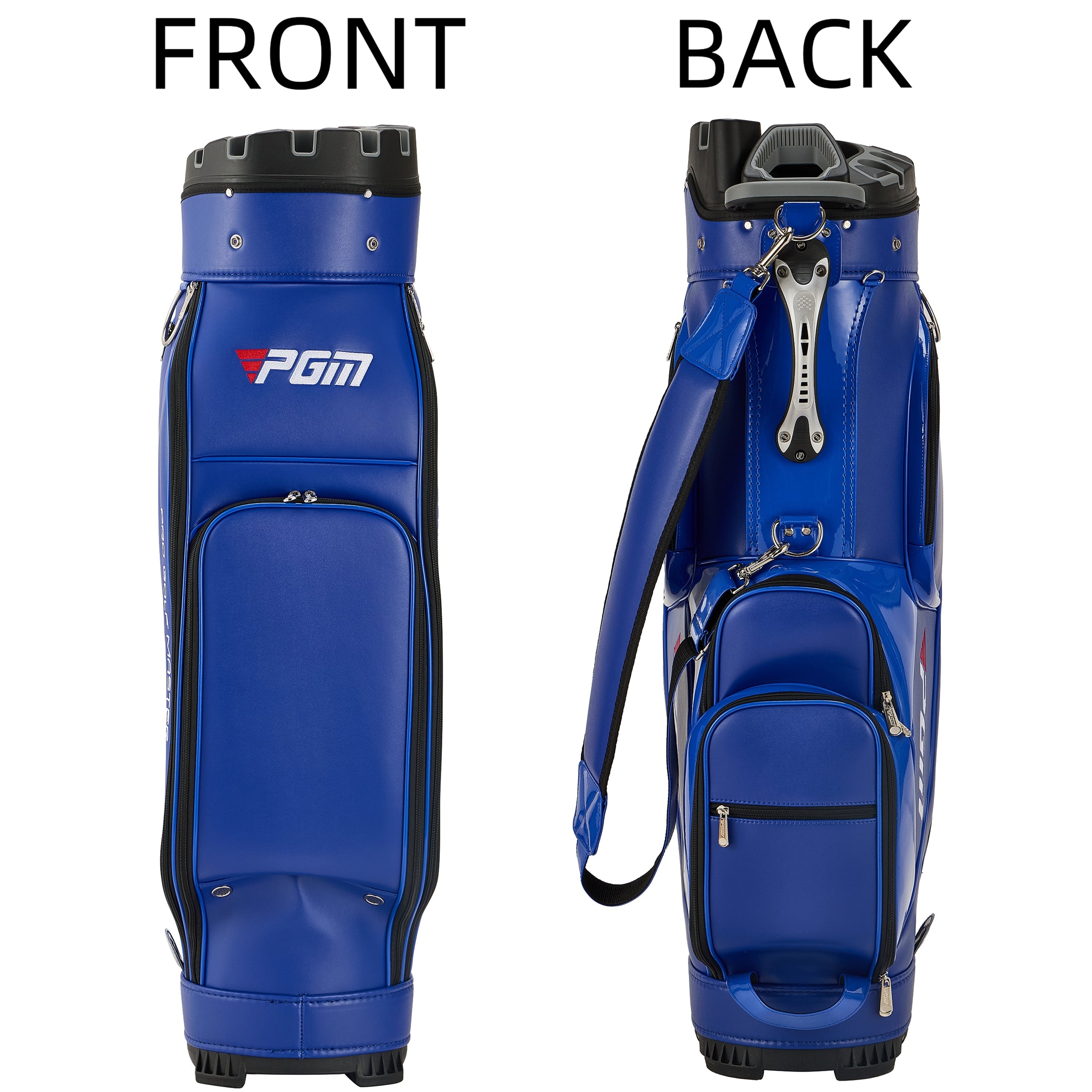 Bolsa para carrito de golf PGM, organizador de 14 compartimentos, tapa silenciosa, impermeable, de cuero negro