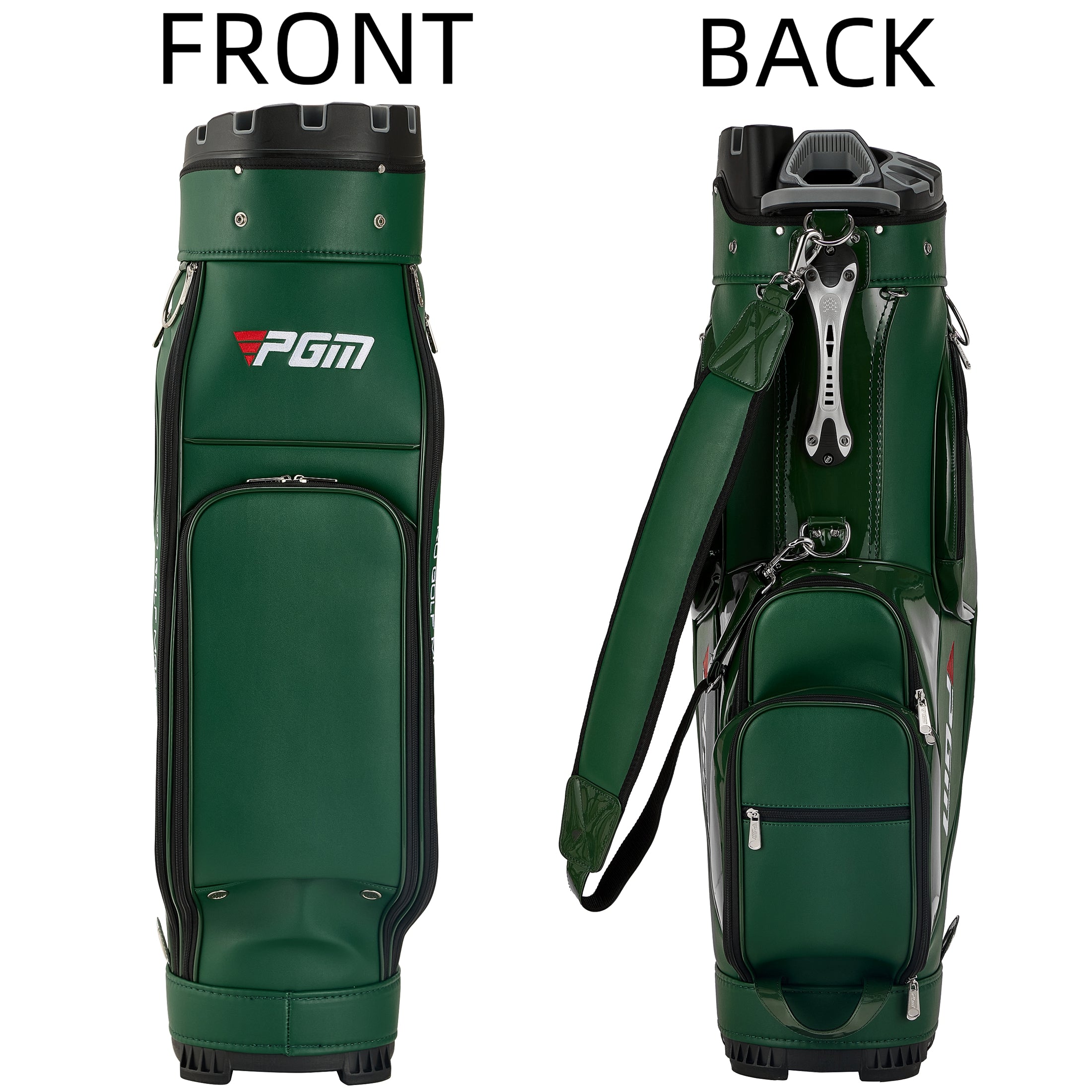 Bolsa para carrito de golf PGM, organizador de 14 compartimentos, tapa silenciosa, impermeable, de cuero negro