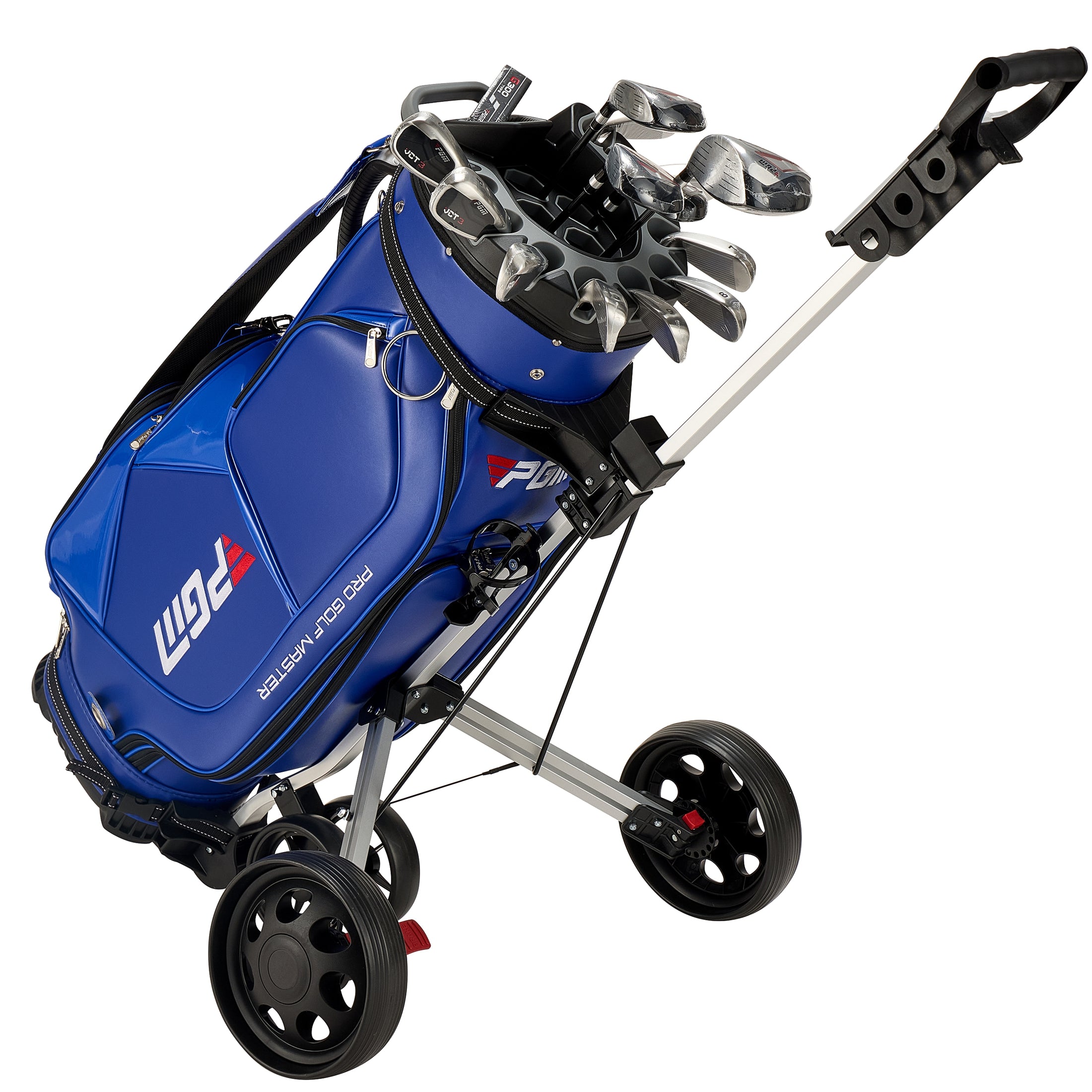Bolsa para carrito de golf PGM, organizador de 14 compartimentos, tapa silenciosa, impermeable, de cuero negro