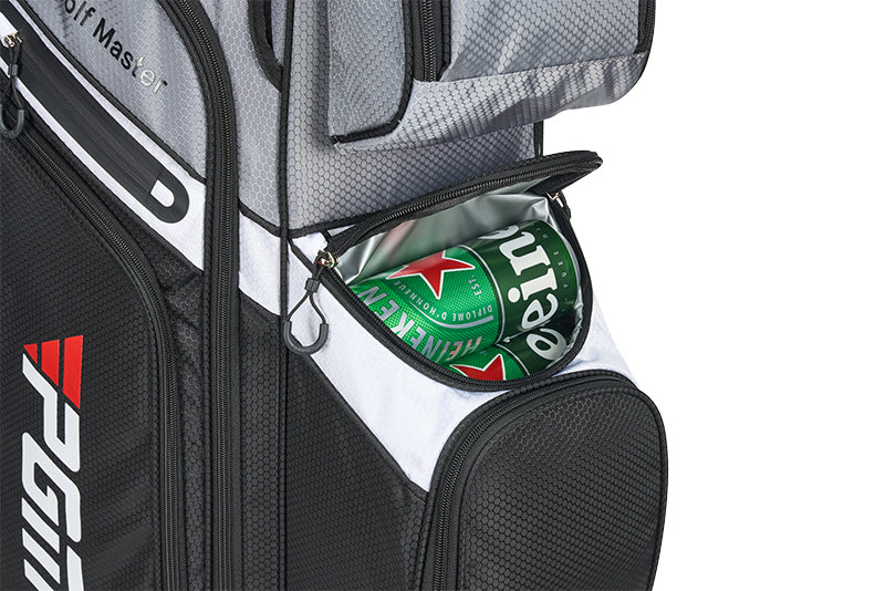 Bolsa para carrito de golf PGM con 14 compartimentos, organizador, divisor y tapa silenciosa, impermeable, color negro
