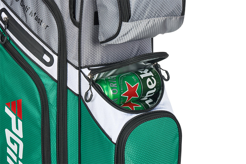 Bolsa para carrito de golf PGM, organizador de 14 compartimentos, tapa silenciosa, impermeable, verde