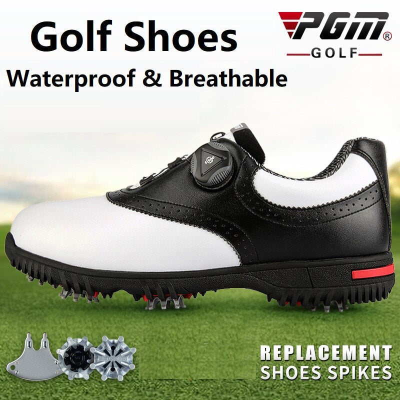 Zapatos de golf PGM para hombre, impermeables, con hebillas giratorias, antideslizantes, multifuncionales, XZ130
