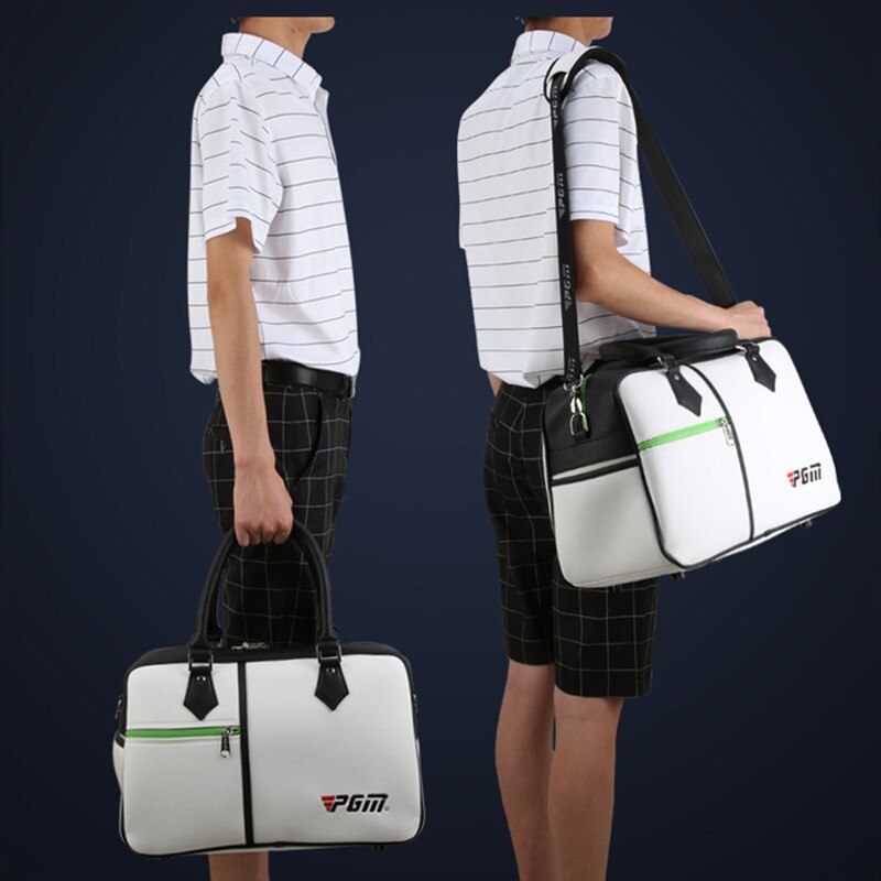 Bolsa de golf PGM para ropa, zapatos de PU para hombres y mujeres, bandolera de gran capacidad, ultraligera y portátil, YWB017