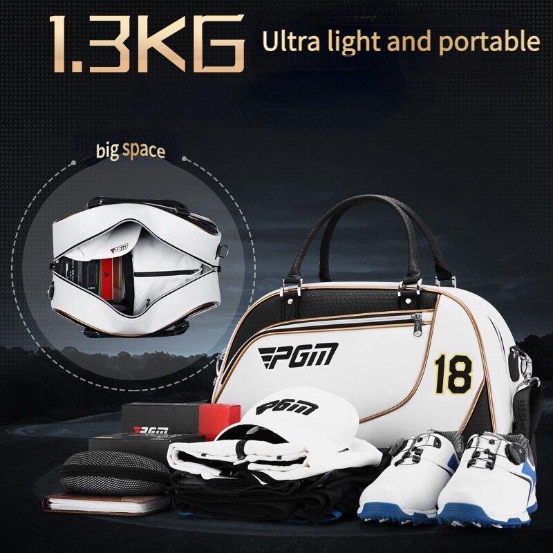 Bolsa de golf PGM para hombre, impermeable, de poliuretano, para pelotas, de gran capacidad, para ropa, zapatos de golf, para viaje, YWB035
