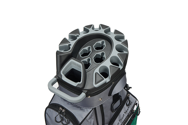 Bolsa para carrito de golf PGM, organizador de 14 compartimentos, tapa silenciosa, impermeable, verde
