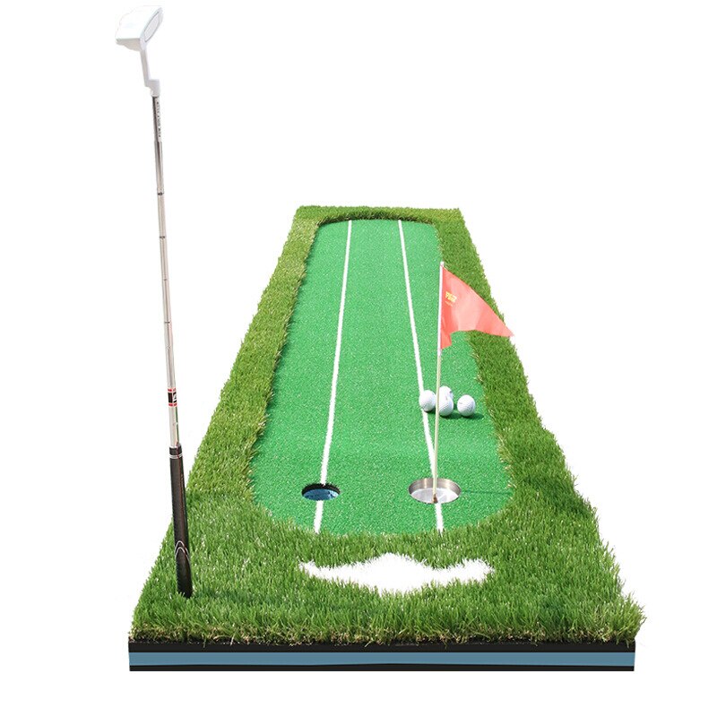 PGM - Entrenador de swing portátil para green de golf de interior (3 m), para putter, césped, calle, oficina, tapete para el hogar, GL009