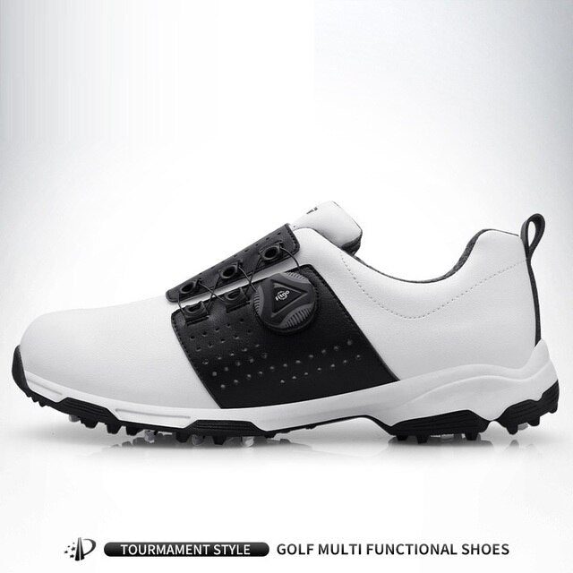 Zapatos de golf PGM para hombre, impermeables, deportivos, con clavos, antideslizantes, con hebilla y tacos, XZ096