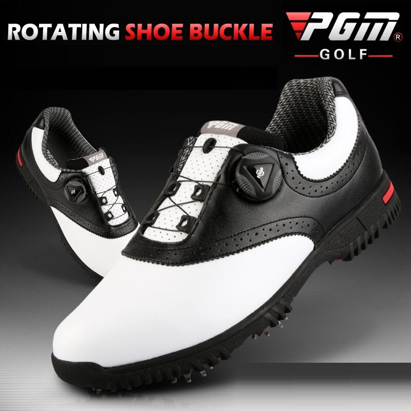 Zapatos de golf PGM para hombre, impermeables, con hebillas giratorias, antideslizantes, multifuncionales, XZ130