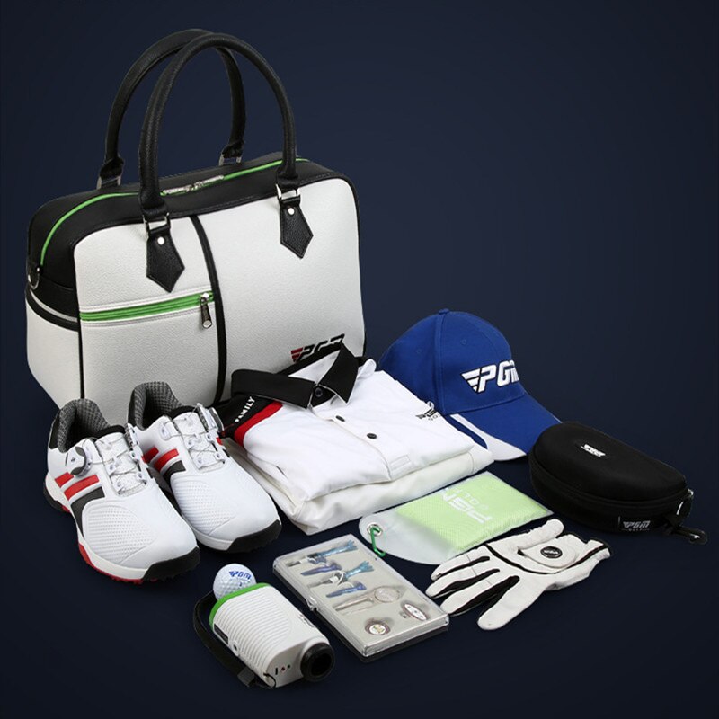Bolsa de golf PGM para ropa, zapatos de PU para hombres y mujeres, bandolera de gran capacidad, ultraligera y portátil, YWB017