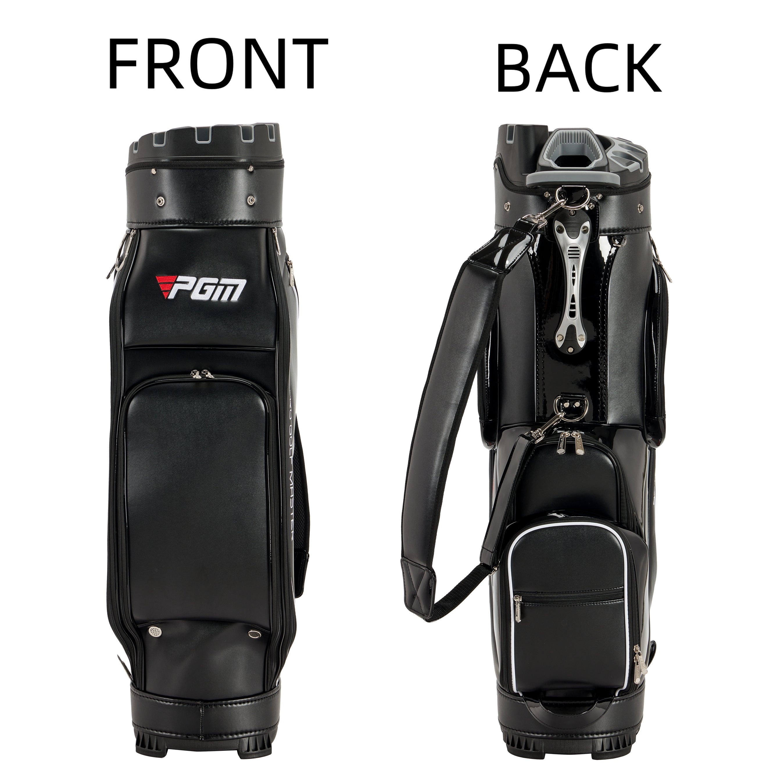 PGM Golf Cart Bag 14 Way Organizer Divider Silent Top Waterproof Bag/Black leather