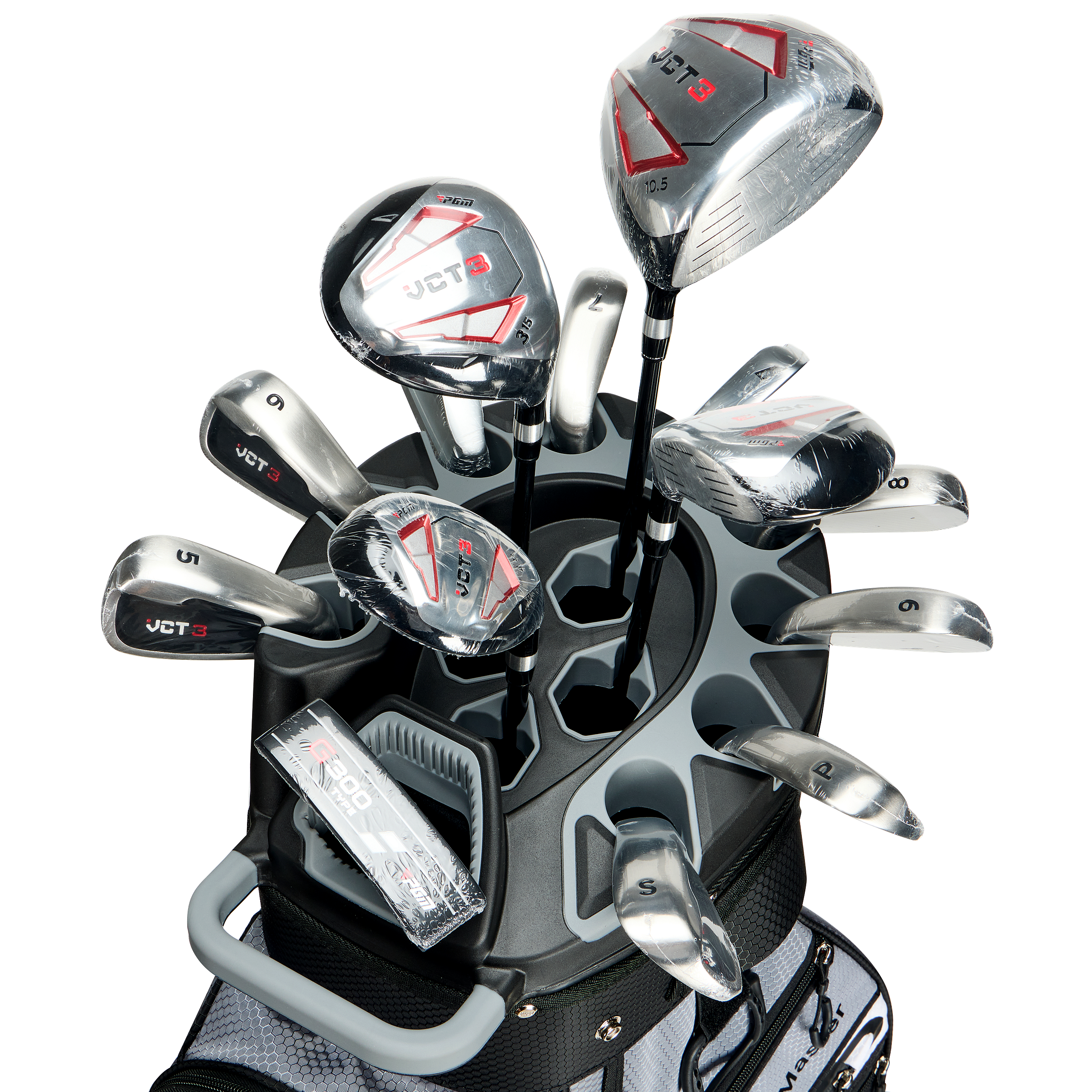 Bolsa para carrito de golf PGM con 14 compartimentos, organizador, divisor y tapa silenciosa, impermeable, color negro