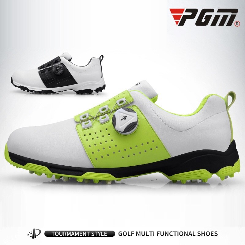 Zapatos de golf PGM para hombre, impermeables, deportivos, con clavos, antideslizantes, con hebilla y tacos, XZ096
