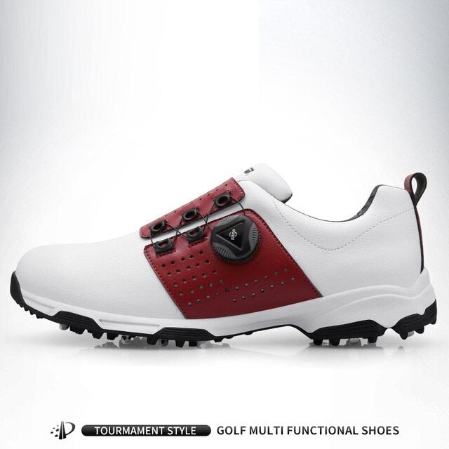 Zapatos de golf PGM para hombre, impermeables, deportivos, con clavos, antideslizantes, con hebilla y tacos, XZ096