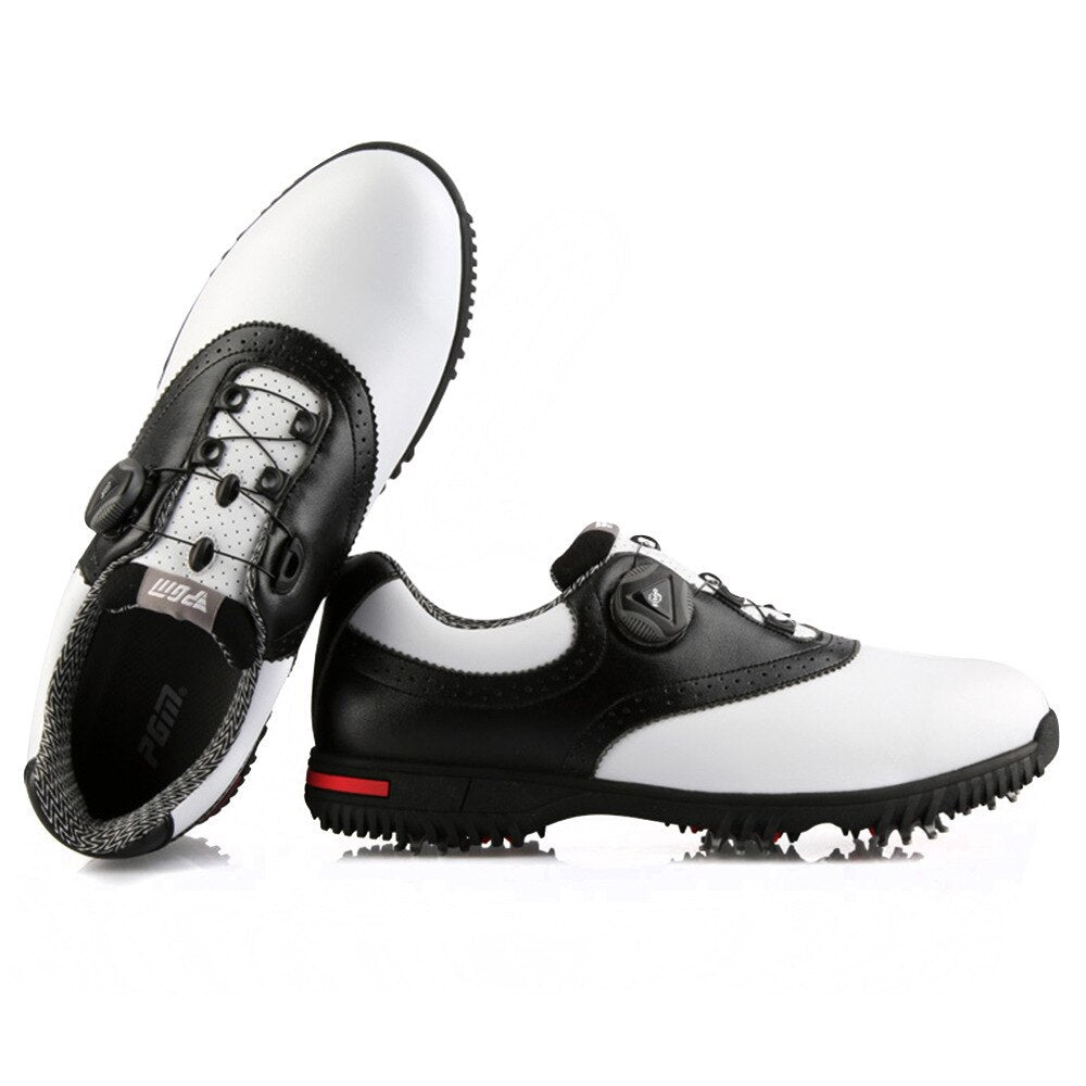 Zapatos de golf PGM para hombre, impermeables, con hebillas giratorias, antideslizantes, multifuncionales, XZ130