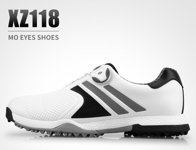 Zapatos de golf PGM de piel auténtica para hombre, color negro, impermeables, estilo inglés, antideslizantes, transpirables, informales, para negocios, XZ118