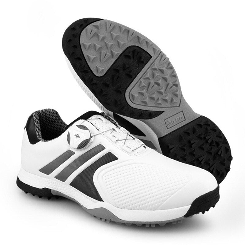 Zapatos de golf PGM de piel auténtica para hombre, color negro, impermeables, estilo inglés, antideslizantes, transpirables, informales, para negocios, XZ118