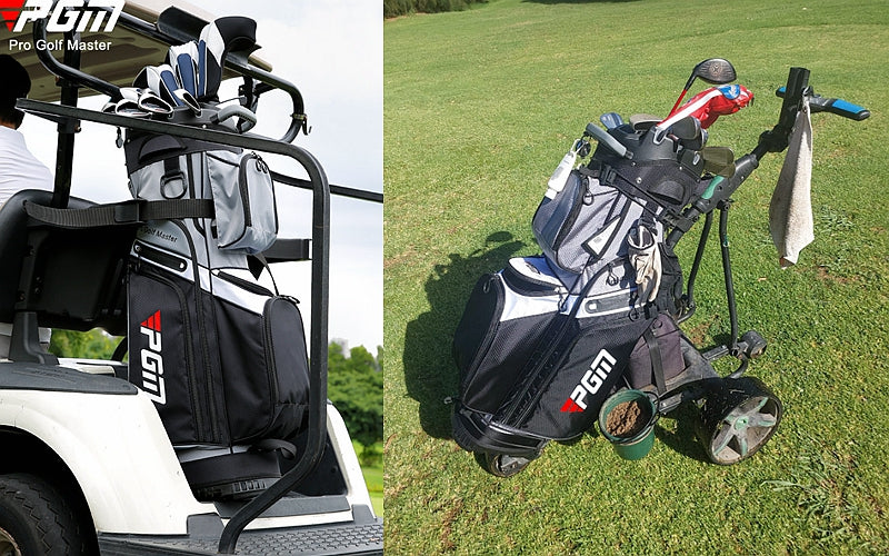 Bolsa para carrito de golf PGM con 14 compartimentos, organizador, divisor y tapa silenciosa, impermeable, color negro