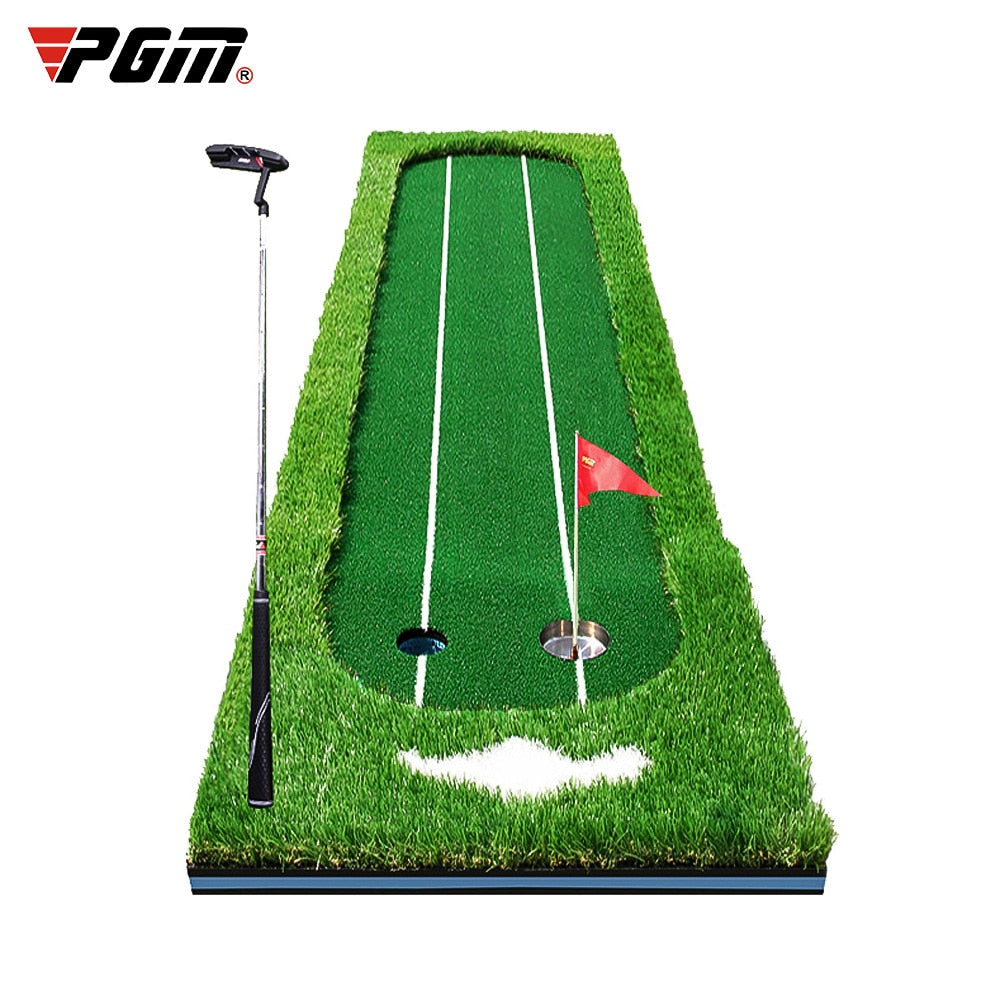 PGM - Entrenador de swing portátil para green de golf de interior (3 m), para putter, césped, calle, oficina, tapete para el hogar, GL009 