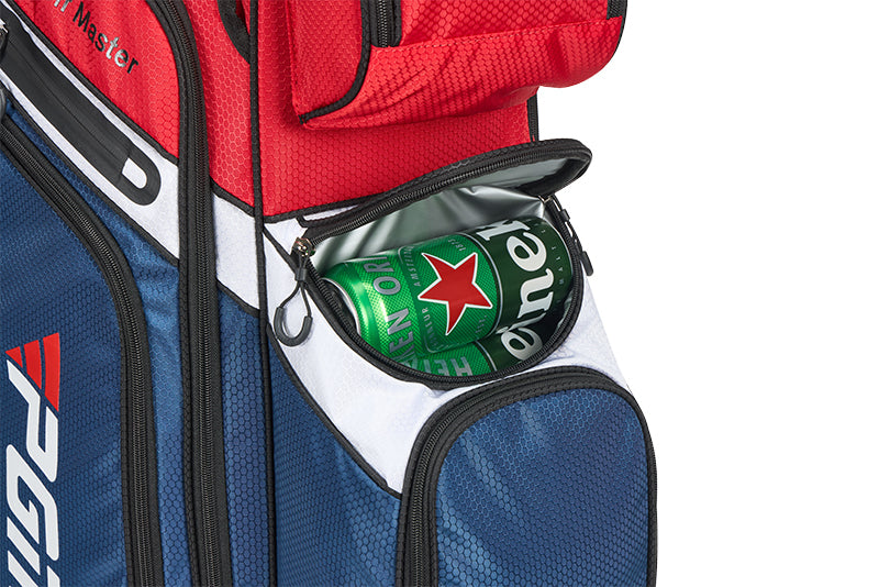 Bolsa para carrito de golf PGM con 14 compartimentos, organizador, divisor y tapa silenciosa, impermeable, azul