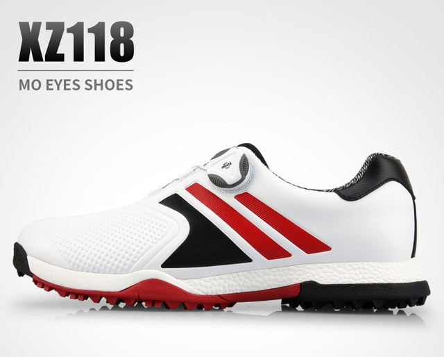 Zapatos de golf PGM de piel auténtica para hombre, color negro, impermeables, estilo inglés, antideslizantes, transpirables, informales, para negocios, XZ118