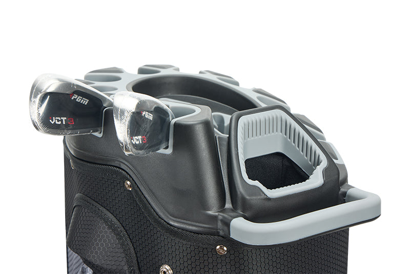 Bolsa para carrito de golf PGM, organizador de 14 compartimentos, tapa silenciosa, impermeable, de cuero negro
