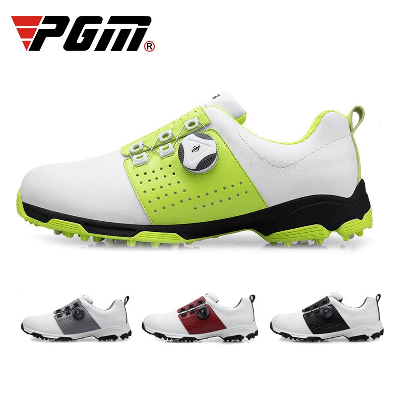 Zapatos de golf PGM para hombre, impermeables, deportivos, con clavos, antideslizantes, con hebilla y tacos, XZ096 