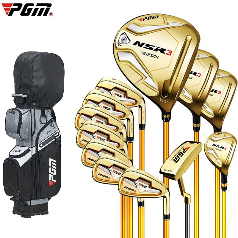 Juego completo de palos de golf PGM NSR-3 para hombre, driver, hierros de madera, putter, varilla flexible de grafito o acero, y bolsa MTG033 