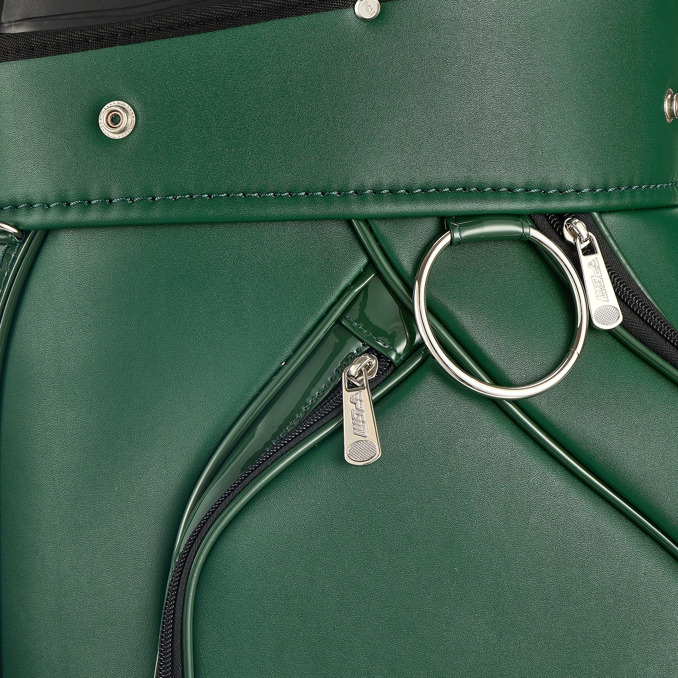PGM Golf Cart Bag 14 Way Organizer Divider Silent Top Waterproof Bag/Green leather